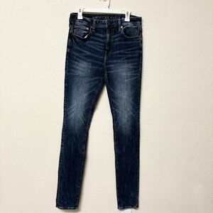 NWT American Eagle Stacked Skinny Flex Men’s Denim Blue Jeans Size 33x34